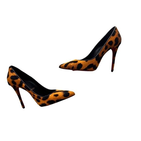 CHRISTIAN LOUBOUTIN Calf Hair Leopard Kate 100 Pumps EU 37 US 7 Spicy - Picture 7 of 13